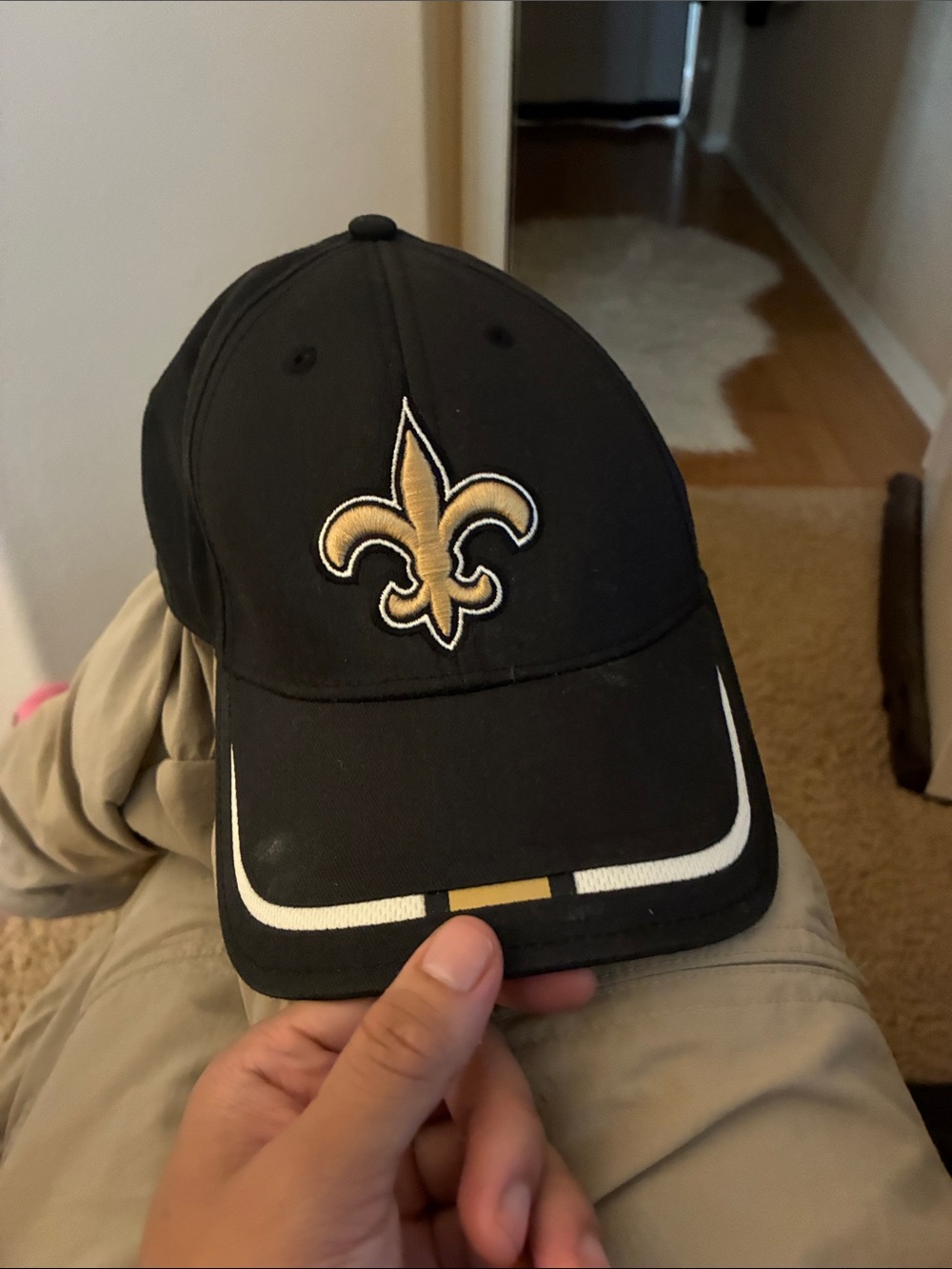 Reebok New Orleans Saints Black & Gold Cap with Fleur-de-lis Logo